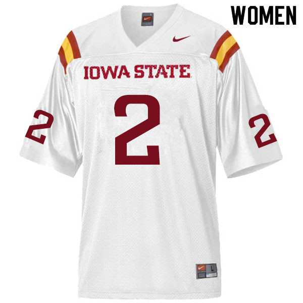 Women #2 Sean Shaw Jr. Iowa State Cyclones College Football Jerseys Sale-White - Click Image to Close